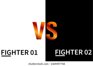 Color line versus logo VS letters for competition. Vector illustration 