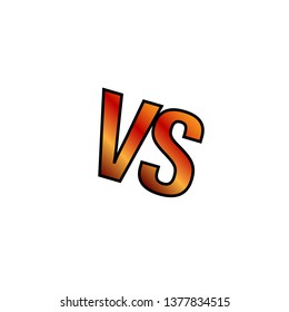 Color line versus logo VS letters for competition. Vector illustration