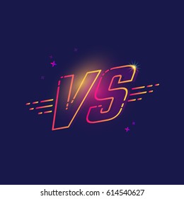 Color line versus logo VS letters for competition. Vector illustration