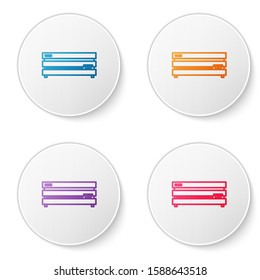 Color line Video game console icon isolated on white background. Set icons in circle buttons. Vector Illustration