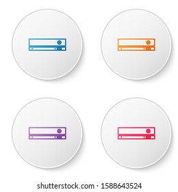 Color line Video game console icon isolated on white background. Set icons in circle buttons. Vector Illustration