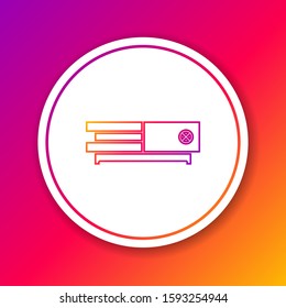 Color line Video game console icon isolated on color background. Circle white button. Vector Illustration