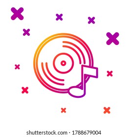 Color line Vinyl disk icon isolated on white background. Gradient random dynamic shapes. Vector