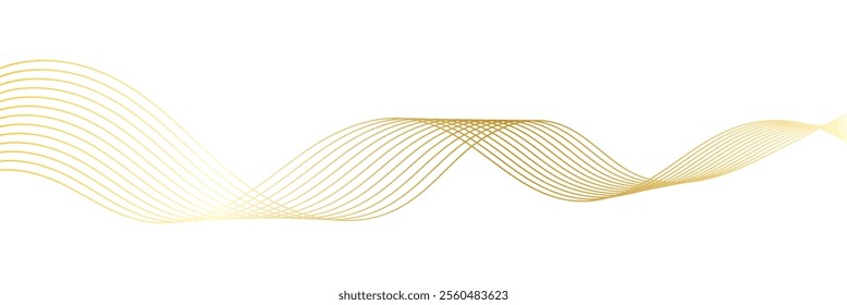 Color line waves effect. Vector illustration. Audio curved equalizer  isolated on white background. EPS 10