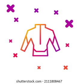 Color line Wetsuit for scuba diving icon isolated on white background. Diving underwater equipment. Gradient random dynamic shapes. Vector