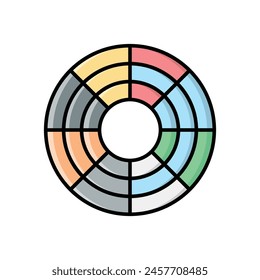 Color Line Color Wheel vector icon