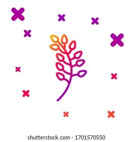 Icono de hoja de color Willow en fondo blanco. Formas dinámicas aleatorias degradadas. Ilustración vectorial