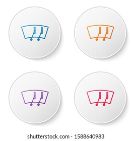 Color line Windscreen wiper icon isolated on white background. Set icons in circle buttons. Vector Illustration