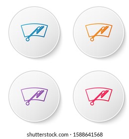 Color line Windscreen wiper icon isolated on white background. Set icons in circle buttons. Vector Illustration