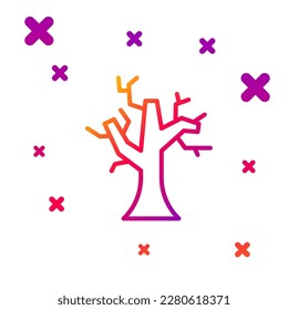 Línea de color Icono de árbol con efecto Withered aislado en fondo blanco. Árbol desnudo. Silhouette de árbol muerto. Gradiente formas dinámicas aleatorias. Vector