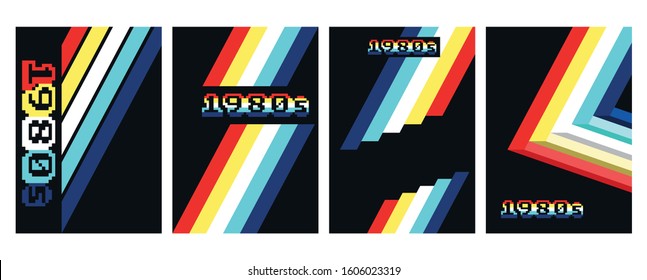 Color Linear Backgrounds 1980s Style
