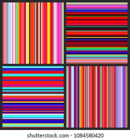 Color lines background set. Colorful stripes designed for magazine, printing products, flyer, presentation, cover brochure or wall decor. Vector illustration.