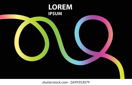 Color Lines with Gradient. Abstract Modern Shapes. Vector Background with Color Dynamic Ribbon. Flowing Spiral Strokes..eps
