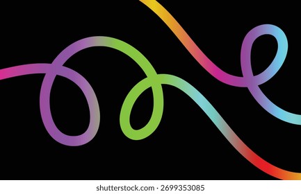 Linhas de Cor com Gradiente. Formas modernas abstratas. Plano de Fundo do Vetor com Faixa Dinâmica de Cores. Traços em Espiral de Fluxo..eps