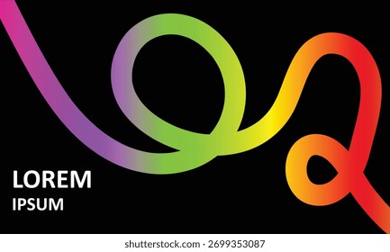 Color Lines with Gradient. Abstract Modern Shapes. Vector Background with Color Dynamic Ribbon. Flowing Spiral Strokes..eps