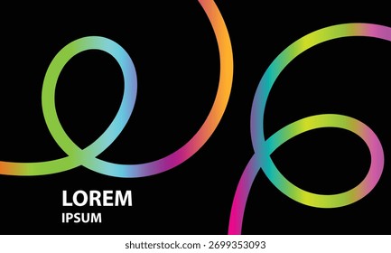 Color Lines with Gradient. Abstract Modern Shapes. Vector Background with Color Dynamic Ribbon. Flowing Spiral Strokes..eps