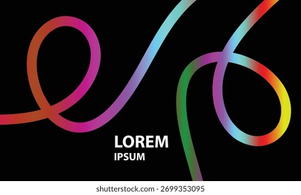 Líneas de color con degradado. Abstractas Formas modernas. Fondo de Vector con cinta dinámica de color. Trazos en espiral fluidos..eps