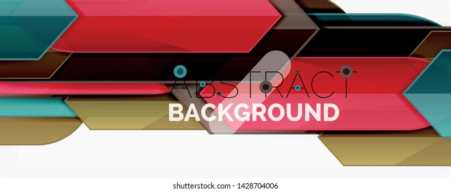 Color lines, modern geometric abstract background. Minimalistic design, creative concept, stripes with arrows and triangle shapes. Vector illustration