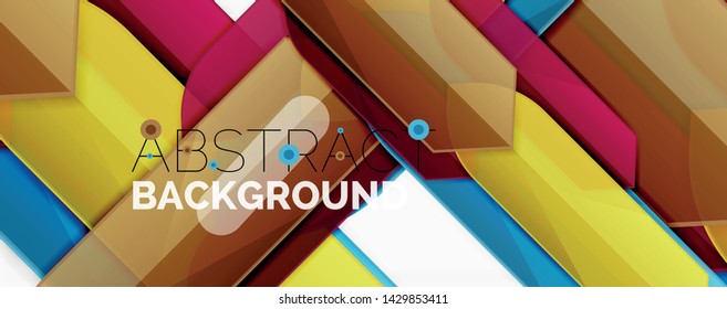 Color lines, modern geometric abstract background. Minimalistic design, creative concept, stripes with arrows and triangle shapes. Vector illustration