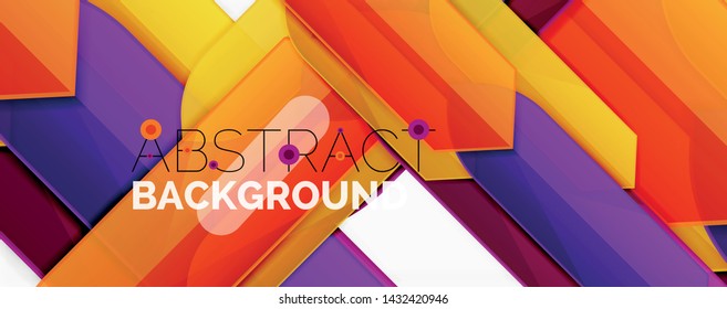 Color lines, modern geometric abstract background. Minimalistic design, creative concept, stripes with arrows and triangle shapes. Vector illustration