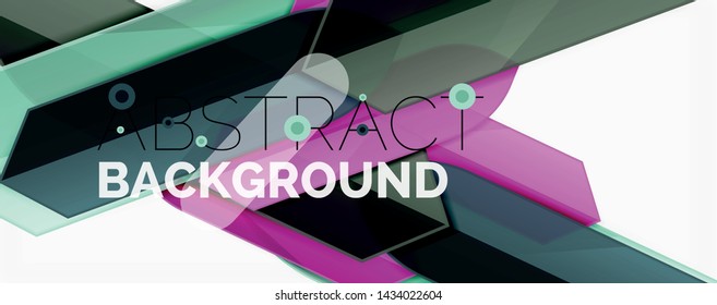 Color lines, modern geometric abstract background. Minimalistic design, creative concept, stripes with arrows and triangle shapes. Vector illustration