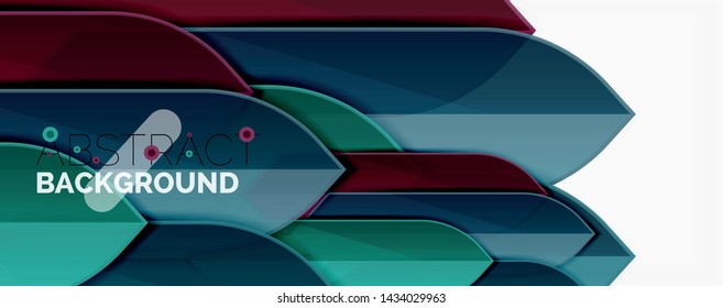 Color lines, modern geometric abstract background. Minimalistic design, creative concept, stripes with arrows and triangle shapes. Vector illustration