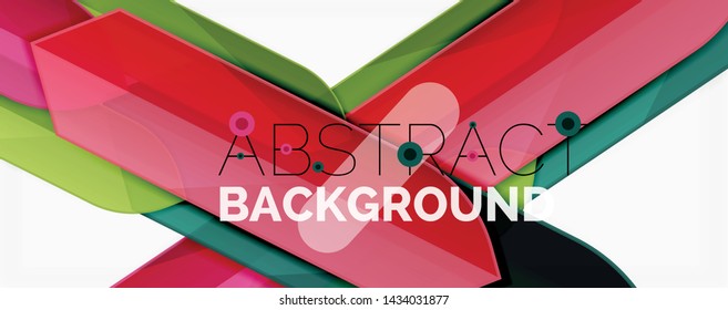Color lines, modern geometric abstract background. Minimalistic design, creative concept, stripes with arrows and triangle shapes. Vector illustration