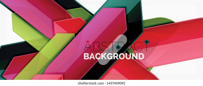 Color lines, modern geometric abstract background. Minimalistic design, creative concept, stripes with arrows and triangle shapes. Vector illustration