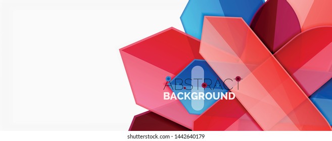 Líneas de color, fondo abstracto geométrico moderno. Diseño minimalista, concepto creativo, franjas con flechas y formas triangulares. Ilustración del vector