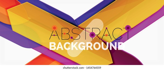 Color lines, modern geometric abstract background. Minimalistic design, creative concept, stripes with arrows and triangle shapes. Vector illustration