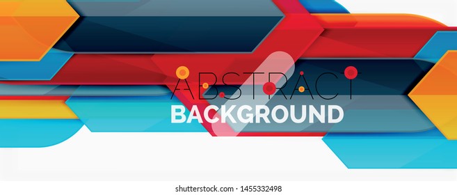 Color lines, modern geometric abstract background. Minimalistic design, creative concept, stripes with arrows and triangle shapes. Vector illustration