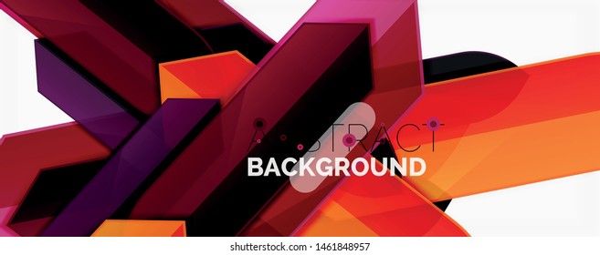 Color lines, modern geometric abstract background. Minimalistic design, creative concept, stripes with arrows and triangle shapes. Vector illustration