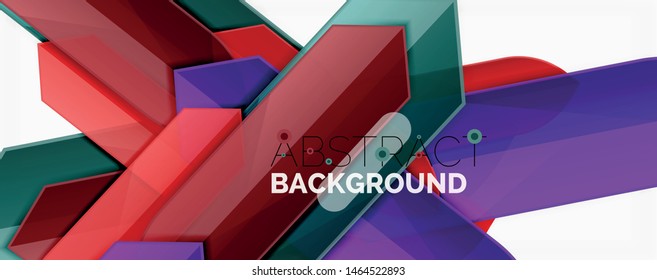 Color lines, modern geometric abstract background. Minimalistic design, creative concept, stripes with arrows and triangle shapes. Vector illustration