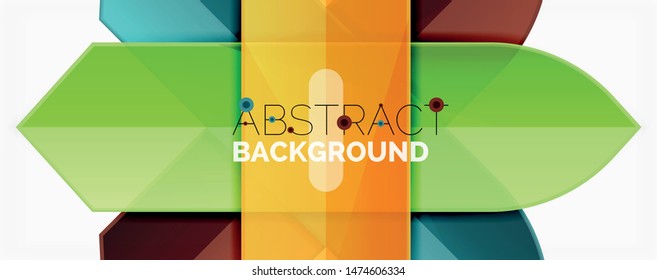 Color lines, modern geometric abstract background. Minimalistic design, creative concept, stripes with arrows and triangle shapes. Vector illustration