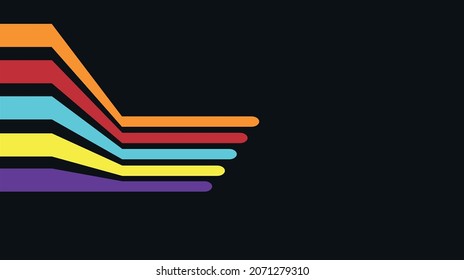 Color lines on black background. Perspective background, Adobe illustrator EPS8