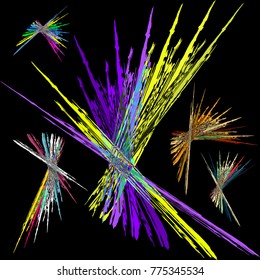 color lines on a black background