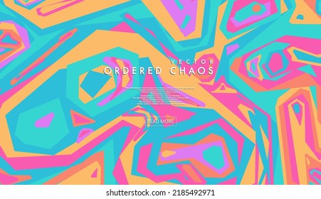 Color lines on ordered chaos background. Abstract modern lines. Cool gradient shapes. Graphic concept for your design