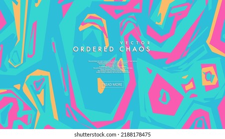 Color lines on ordered chaos background. Abstract modern lines. Cool gradient shapes. Graphic concept for your design