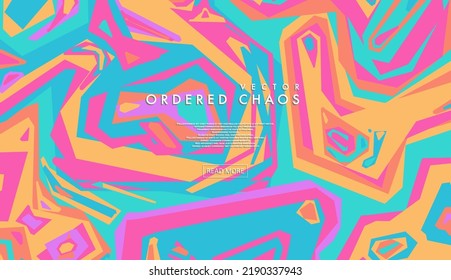 Color lines on ordered chaos background. Abstract modern lines. Cool gradient shapes. Graphic concept for your design