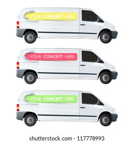 Color lines printed in a van isolated on white. Vector design.