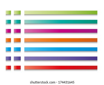 color lines with shadows on white background