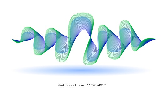 Color lines sound wave abstract background. Vector illustration.