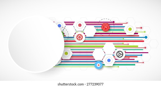 Color lines technology abstract background. Vector