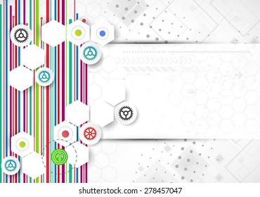 Color lines technology abstract background. Vector