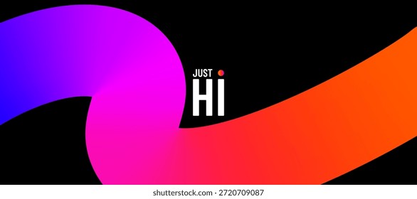 Color lines vector banner background. Abstract design with colorful liquid gradient lines and motivational fun typography on black backdrop. Modern art pattern, energy, vibrant party and inspiration.