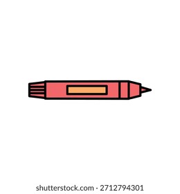 Icono de marcador de estilo de línea de color que representa las tareas de escritura, dibujo, resaltado y oficina. Ideal para Conjuntos de papelería, educación, herramientas creativas, planificadores, App, Sitios web y diseños de infografías.