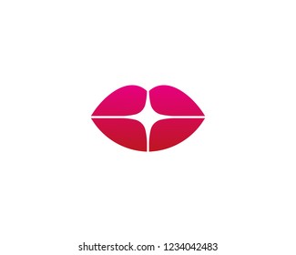 Color lips logotype  Star talk vector logo