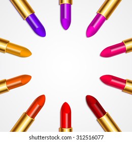 color lipstick circle / vector background eps10