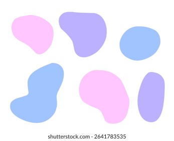 Color liquid blob shapes, Colorful pastel vector organic random forms, fluid silhouette, simple smooth ink stain. Highlight for social media stories