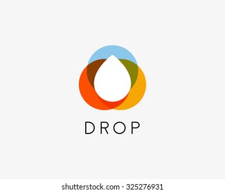 Color Liquid Water Aqua Oil Drop Abstract Vector Logo Design Template. Waterdrop Creative  Logotype. 